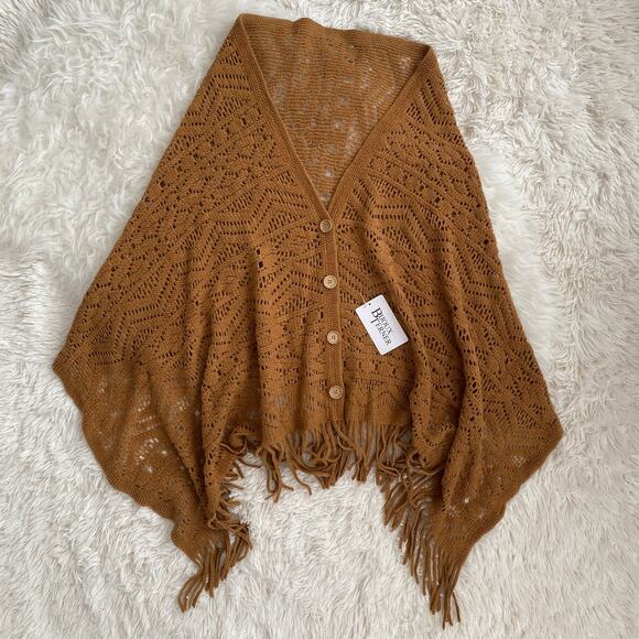 NWT Bijoux Terner Cardishawl Button Metallic in Golden Caramel, One Size - Picture 1 of 4
